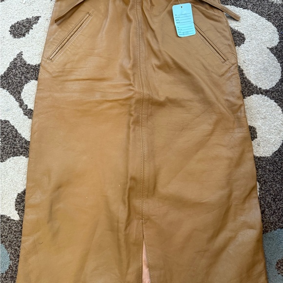 Elegant Tan A-Line Skirt